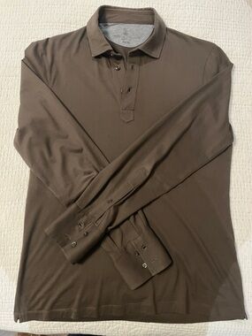 Brunello Cucinelli Slim-Fit Brown Polo Shirt